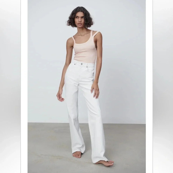 NWT ZARA ASYMMETRIC RIB BODYSUIT size Large - Picture 1 of 2